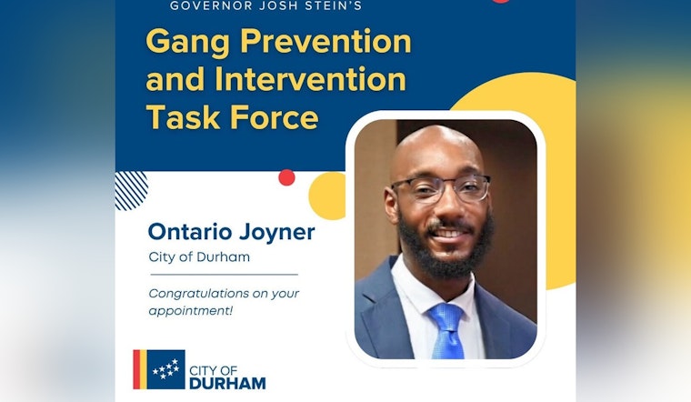 Durham's Ontario Joyner Appointed to NC Governor's Gang Prevention Task Force