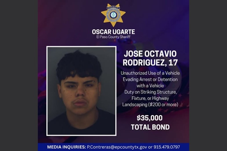El Paso High-Speed Chase Ends with Crash and Arrests, 17-Year-Old Jose Rodriguez Faces Multiple Charges