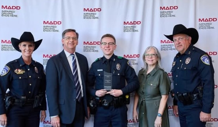 Euless Officer Harris Honored with MADD Enforcement Hero Award for Commitment to Combating Impaired Driving