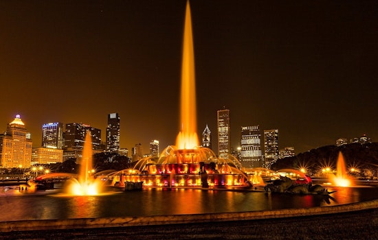 Final Curtain Call for Buckingham Fountain's 2025 Season in Grant Park Chicago on Halloween Night