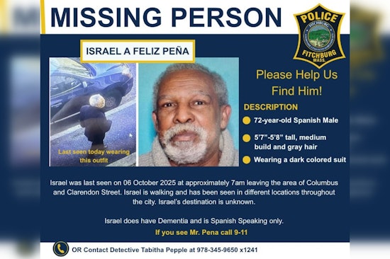 Fitchburg Police Seek Public's Help in Finding Missing 72-Year-Old Man with Dementia