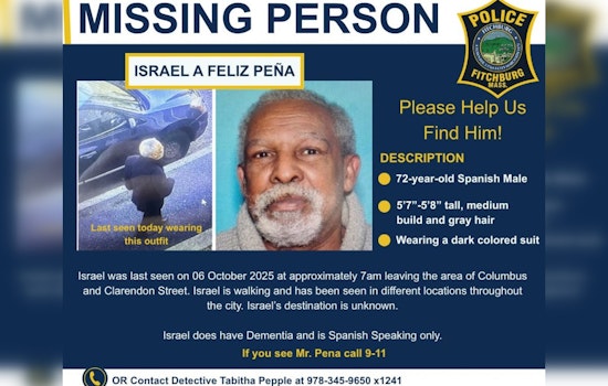 Fitchburg Police Seek Public's Help in Finding Missing 72-Year-Old Man with Dementia