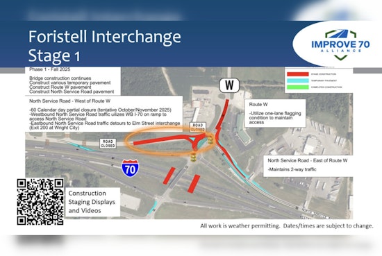 Foristell Commuters Alerted to North Service Road Closure for I-70 Improvement Works