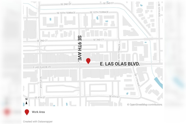 Fort Lauderdale Commuters Face Delays as Crews Repair Water Main Break on E. Las Olas Boulevard