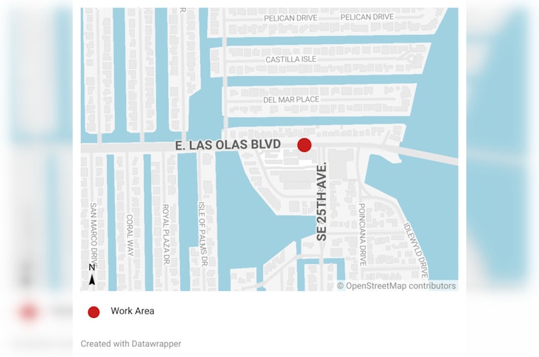 Fort Lauderdale Crews Respond to Water Main Leak on E. Las Olas Boulevard, Traffic Delays Expected
