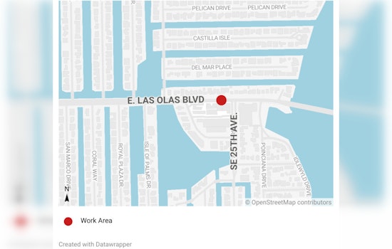 Fort Lauderdale Crews Respond to Water Main Leak on E. Las Olas Boulevard, Traffic Delays Expected