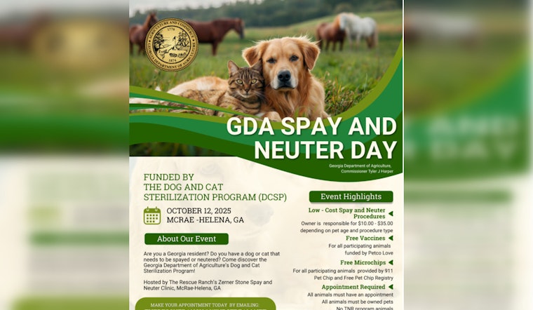 Georgia Department of Agriculture Launches Spay and Neuter Initiative to Curb Pet Overpopulation in Rural Areas