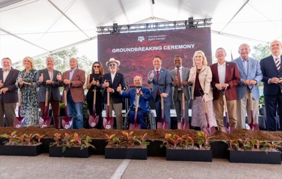 Governor Abbott Lays First Stone at Future Aplin Center at Texas A&M in College Station