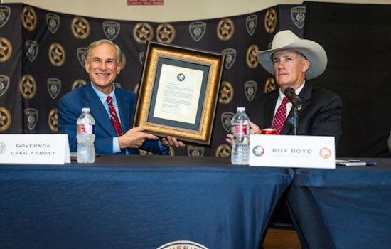Governor Greg Abbott Honors Live Oak County Sheriff Larry Busby for Four Decades of Service at Coastal Bend Peace Officers Association Ceremony
