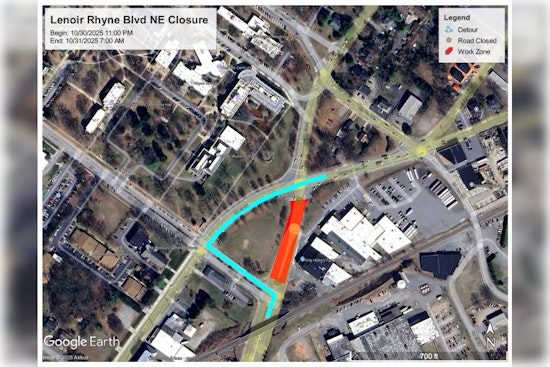 Hickory's Lenoir Rhyne Blvd NE Closed Overnight for Traffic Signal Work; Detours in Place