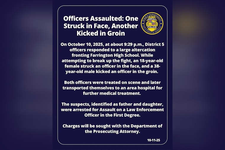 Honolulu Father-Daughter Pair Arrested for Assaulting Police Officers Amid Rise in Attacks on Law Enforcement