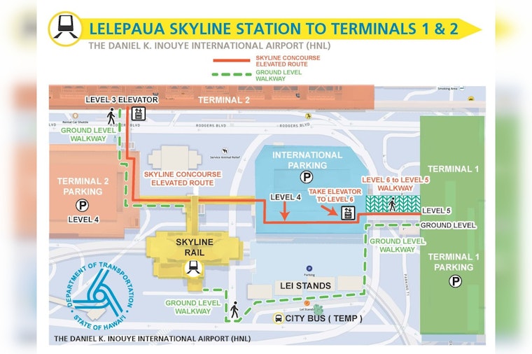 Honolulu's Daniel K. Inouye International Airport Welcomes New Skyline Rail Station and Ground Transportation Upgrades