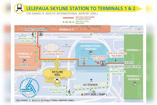 Honolulu's Daniel K. Inouye International Airport Welcomes New Skyline Rail Station and Ground Transportation Upgrades