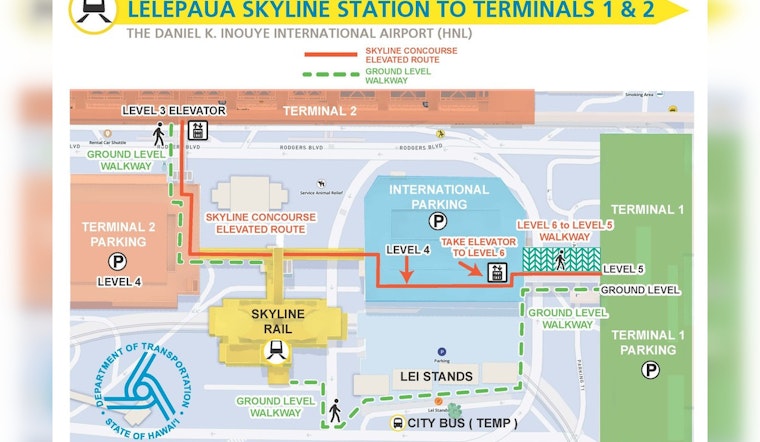Honolulu's Daniel K. Inouye International Airport Welcomes New Skyline Rail Station and Ground Transportation Upgrades