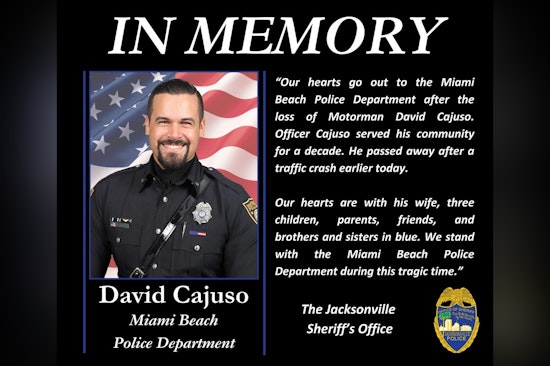 Jacksonville Sheriff's Office Extends Heartfelt Condolences After Miami Beach Officer's Tragic Passing