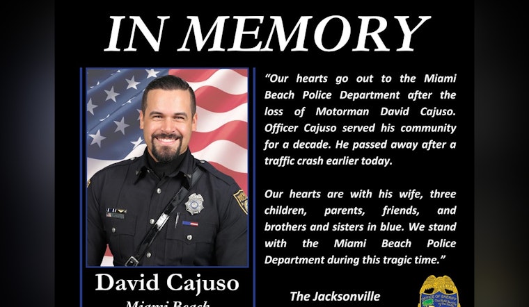Jacksonville Sheriff's Office Extends Heartfelt Condolences After Miami Beach Officer's Tragic Passing