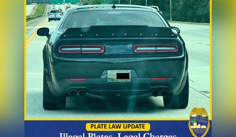 Jacksonville Sheriff's Office Warns Against License Plate Tampering as Florida Enforces Tougher Penalties