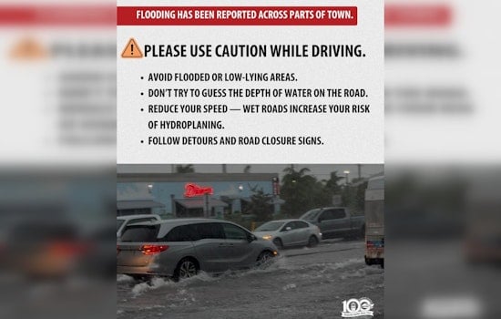 Jupiter and Palm Beach Gardens Drivers Warned of Hazardous Road Conditions Amid Flooding