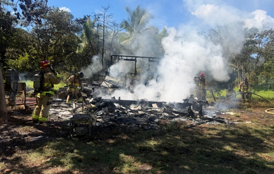 Kaua‘i Fire Department Extinguishes Moloa‘a House Fire, Reports No Injuries and $105,000 in Damages