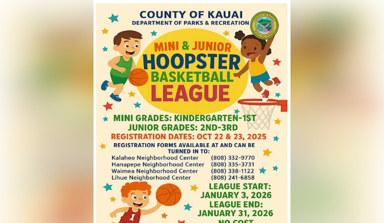 Kaua‘i Opens Registration for 2026 Mini and Junior Hoopster Basketball Leagues - Free for Youngsters!