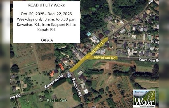 Kawaihau Road Undergoes Crucial Water System Upgrade, Delays Expected Through December