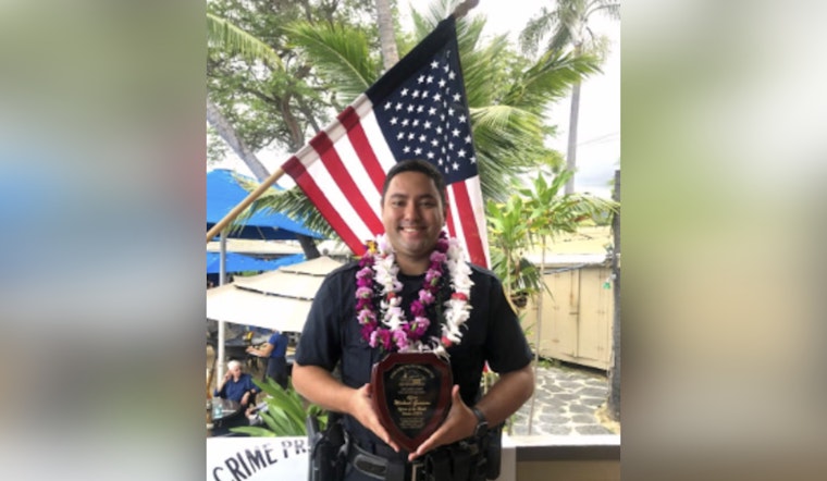 Kona Officer Michael Gusman Recognized as October's Officer of the Month for Compassionate Handling of Crisis