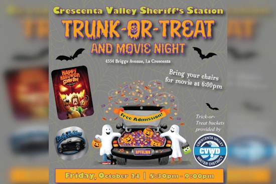 La Crescenta Sheriff's Station Invites Community to Free Trunk-or-Treat & Movie Night on October 24