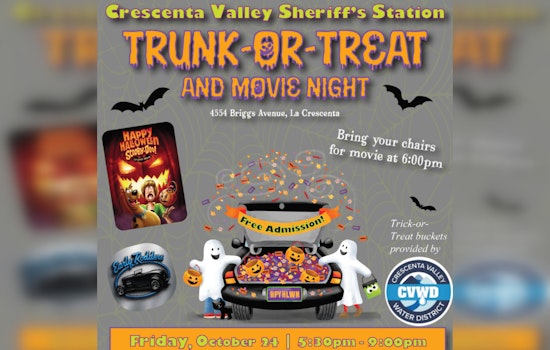 La Crescenta Sheriff's Station Invites Community to Free Trunk-or-Treat & Movie Night on October 24