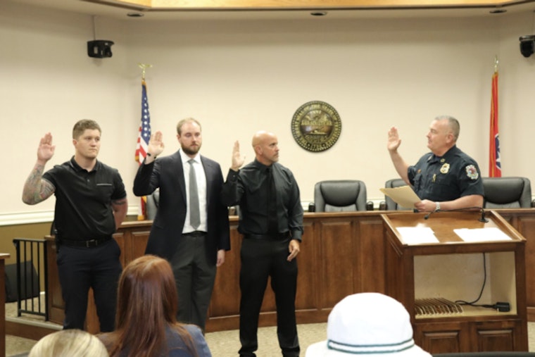 La Vergne Police Department Swears in New Dispatcher and Three Officers to Bolster City Safety