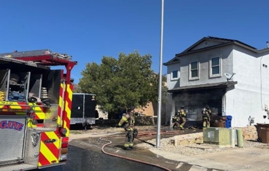 Las Cruces Home's Garage Engulfed in Flames, Homeowner Suffers Minor Burns, Firefighters Prevent Further Spread
