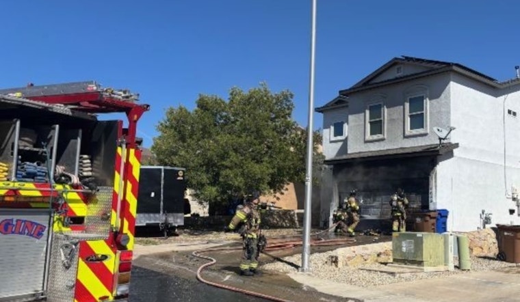 Las Cruces Home's Garage Engulfed in Flames, Homeowner Suffers Minor Burns, Firefighters Prevent Further Spread
