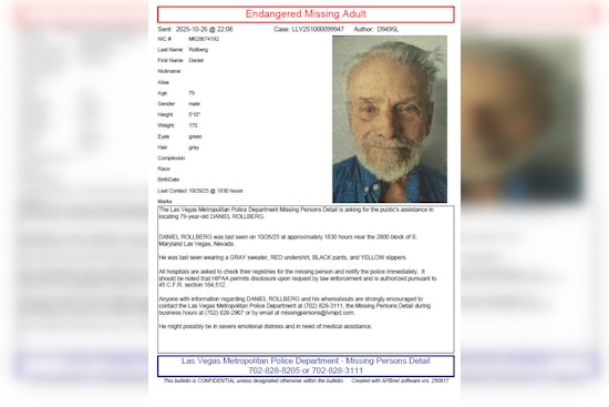 Las Vegas Police Seek Public's Help to Find Missing 79-Year-Old Daniel Rollberg