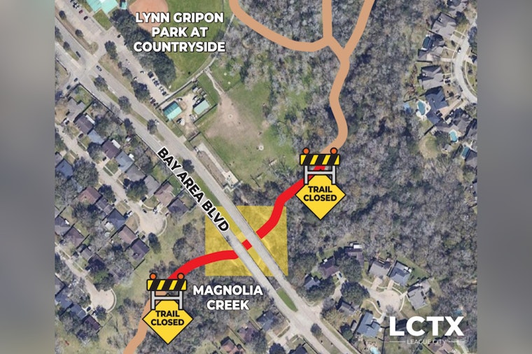 League City Announces Temporary Closure of Trail Segment at Lynn Gripon Park for Repairs