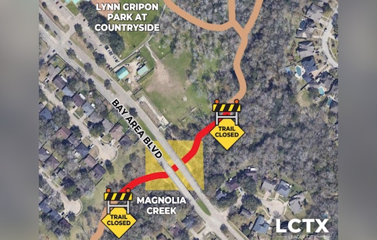 League City Announces Temporary Closure of Trail Segment at Lynn Gripon Park for Repairs