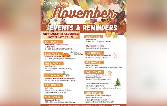 League City Unveils Packed November Event Schedule: Star Gazing, Arbor Day and More