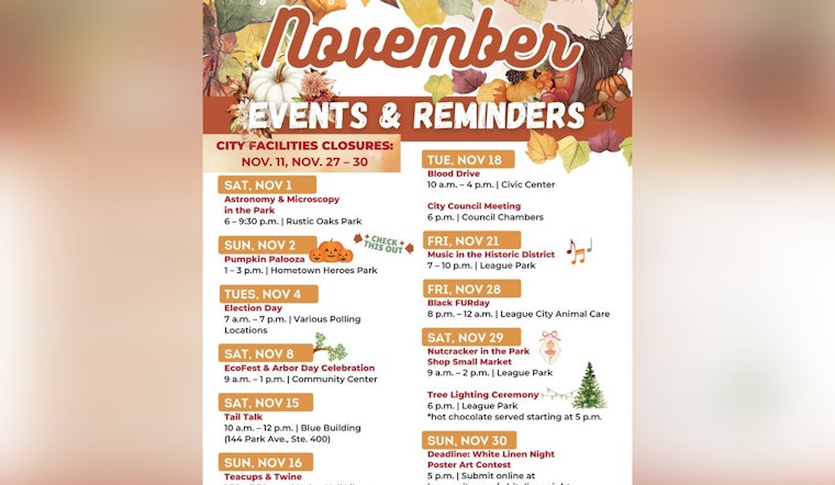 League City Unveils Packed November Event Schedule: Star Gazing, Arbor Day and More