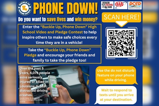 Louisiana DOTD Launches "Buckle Up, Phone Down" Campaign to Curb Distracted Driving and Boost Seat Belt Use