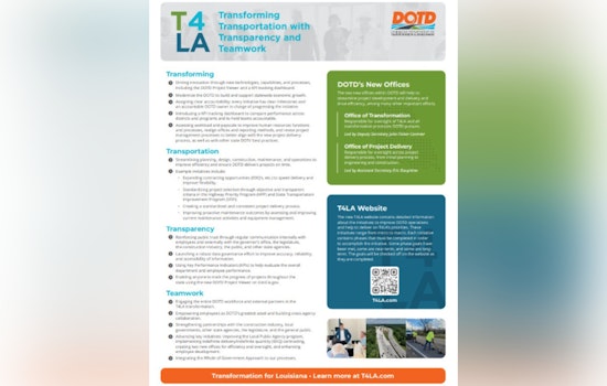 Louisiana DOTD Relaunches T4LA Initiative to Enhance Transparency and Efficiency in Infrastructure Services
