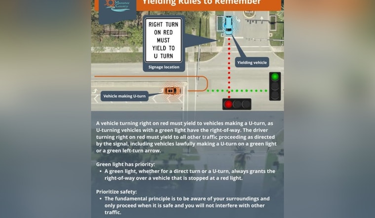 Manatee County Government Urges Drivers to Review Right on Red Yielding Rules for Safer Roads