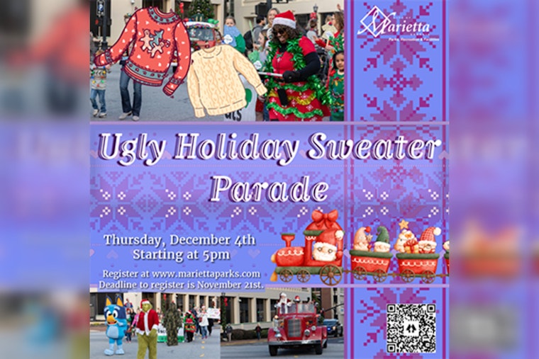 Marietta's Ugly Holiday Sweater Parade Returns to Add Cheer to Christmas Tree Lighting Festivities