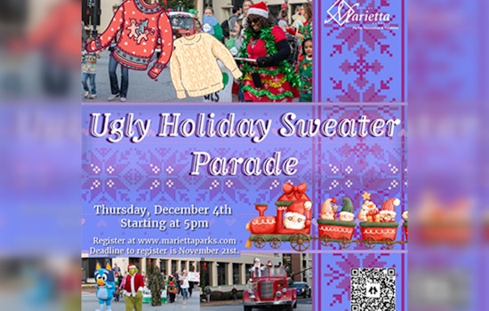 Marietta's Ugly Holiday Sweater Parade Returns to Add Cheer to Christmas Tree Lighting Festivities