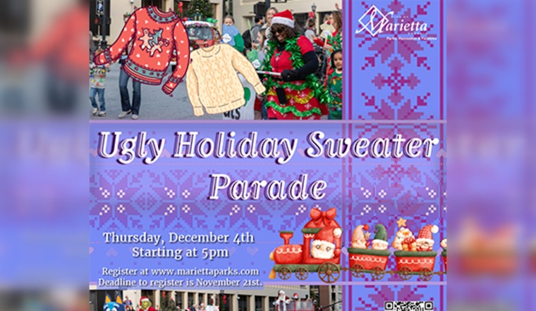 Marietta's Ugly Holiday Sweater Parade Returns to Add Cheer to Christmas Tree Lighting Festivities