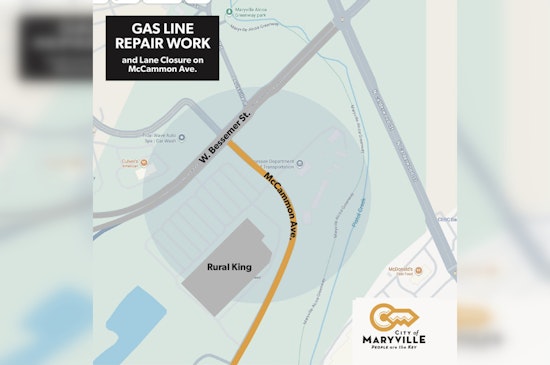 Maryville Commuters Alerted to McCammon Ave Lane Closure for Gas Line Repairs Near Rural King