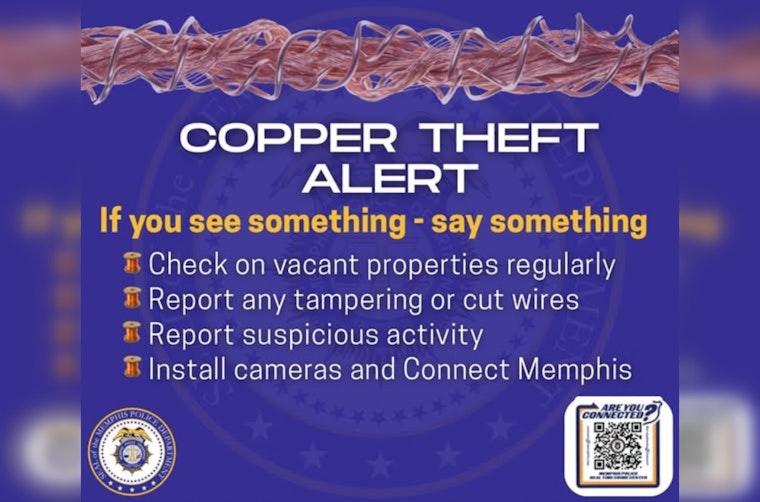 Memphis Police Department Calls for Community Action Against Surge in Copper Thefts