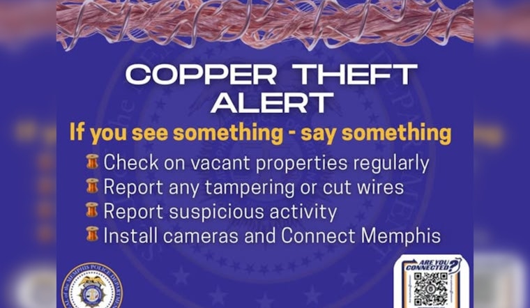 Memphis Police Department Calls for Community Action Against Surge in Copper Thefts