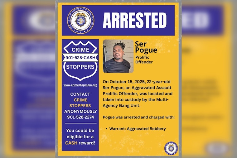 Memphis Police Nab "Aggravated Assault Prolific Offender" Ser Pogue in Ongoing Crime Clampdown