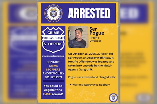 Memphis Police Nab "Aggravated Assault Prolific Offender" Ser Pogue in Ongoing Crime Clampdown