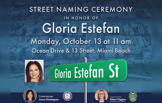 Miami Beach to Name Street in Honor of Music Icon Gloria Estefan