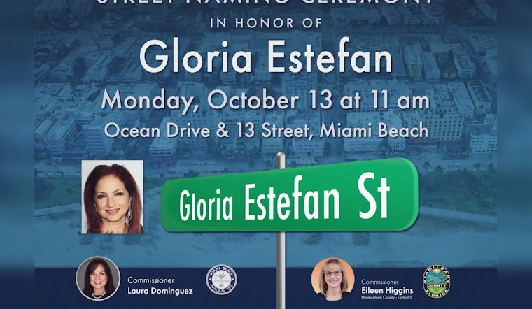 Miami Beach to Name Street in Honor of Music Icon Gloria Estefan