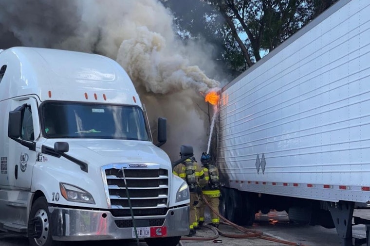 Miami-Dade Fire Rescue Extinguishes Tractor-Trailer Fire in Opa-locka, Prevents Injuries and Environmental Damage